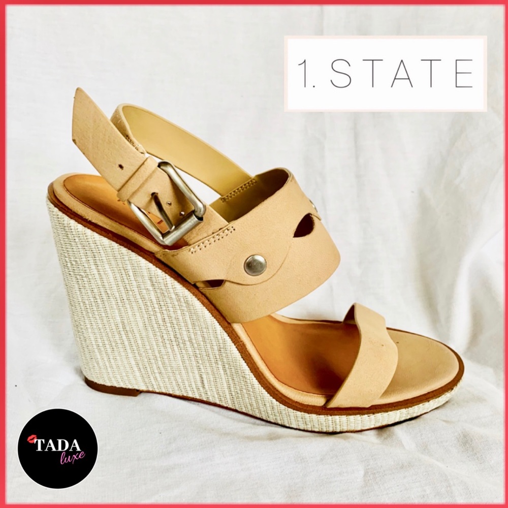NEW. 1 State Espadrille Wedges. Tan